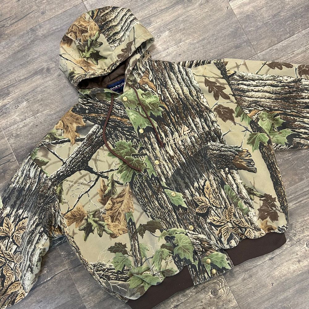 Vintage Swingster Camo Hooded Jacket Realtree USA‎ Men Size XXL Logan Aluminum